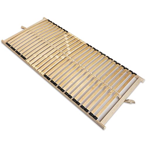 WOODRAM Lattentost Profi-Frame HIGH 90x200cm für Bett I Hochwertiger Bettgestell 28 Gebogene Birken I Lattenroste Holzlatten Klappbar Bestimmt für Feder- sowie Schaummatratzen. (90x200) von WOODRAM