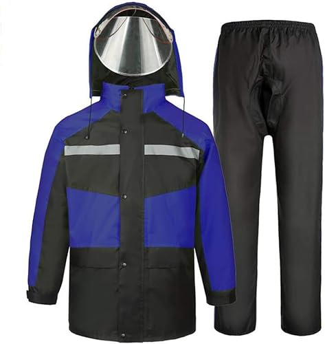 Laxf Regenanzug Für Männer Und Frauen Wiederverwendbare Regenbekleidung Regenjacke Und Regenhose Set Erwachsene Wasserdicht Regendicht Winddicht Kapuze, C, XL Laxf Regenanzug Für Männer Und Frauen Wiederverwendbare Regenbekleidung Regenjacke Und Regenhose Set Erwachsene Wasserdicht Regendicht Winddicht Kapuze, C, XL von Generic