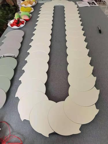 Lazy Susa Rotatig Food Turtable, 360° Maual Drehbarer Diig-Tisch, Verstellbarer Bein, 1-2m Tischplatte Rotatig Tablett, Große Servierplatte, Für Diig Room Party, White, 1M/3.28ft von Generic