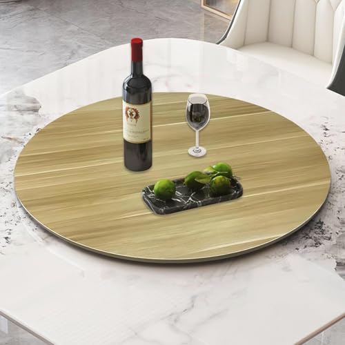 Lazy Susan Drehteller Drehteller Aus Holz, 20 24 28 32 36 39 Ih Esstisch Runde Drehbare Platte, 360° Drehbares Leises Tischtablett, White B, Ø 39inch/100cm von Generic