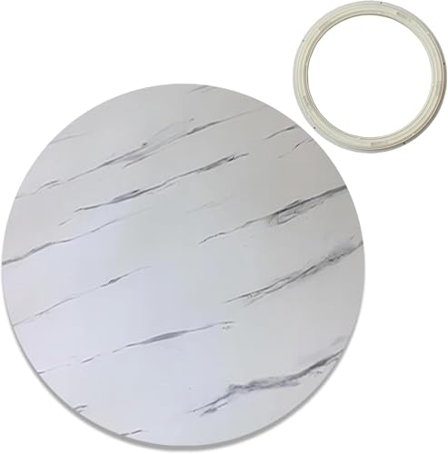 Lazy Susan Tischplatte Holz-drehteller 20 24 28 32 36 39 Ih, 360 Grad Sanfte Drehung Rundes Rotierendes Tablett, Einfach Zu Teilender Esstisch Drehplatte, White B, Ø 100cm/39inch von Generic