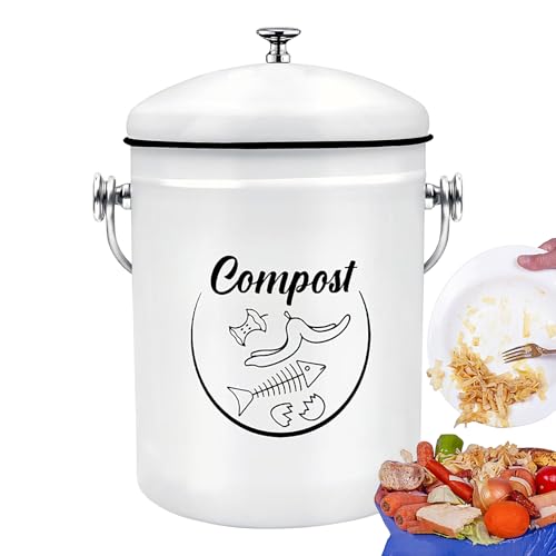 Lebensmittelabfallbehälter – Comptoir Komposter 5L | Küchenabfallbehälter für Lebensmittelabfälle, geruchsneutral, Küchenkompost-Tablett, ideal um Ihre Küche sauber zu halten von Generic