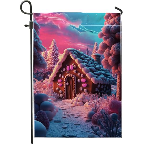 Lebkuchenhaus-Gartenflagge, bunte Winterdekor-Flaggen, doppelseitige Jute-Hofflagge für den Außenbereich, gemütliches Outdoor-Schild, Terrasse, Rasen, Dekoration, 30,5 x 45,7 cm Lebkuchenhaus-Gartenflagge, bunte Winterdekor-Flaggen, doppelseitige Jute-Hofflagge für den Außenbereich, gemütliches Outdoor-Schild, Terrasse, Rasen, Dekoration, 30,5 x 45,7 cm von Generic