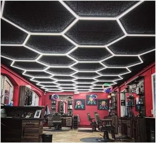 Led Deckenbeleuchtung Wabenleuchten Sechseckige Garage Led Linear Auto Details Friseursalon, One Color, 4x8MPC von Generic