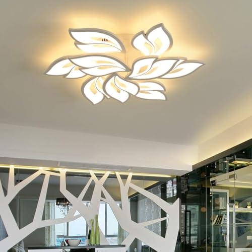 Led Deckenleuchte Dimmbar Moderne Blume Form Design Deckenleuchte Wohnzimmer Schlafzimmer Lounge Kinderzimmer Flur Metall Acryl Blütenblatt Decke Kronleuchter Deco Pendelleuchte, Warm White, D85*H6cm Led Deckenleuchte Dimmbar Moderne Blume Form Design Deckenleuchte Wohnzimmer Schlafzimmer Lounge Kinderzimmer Flur Metall Acryl Blütenblatt Decke Kronleuchter Deco Pendelleuchte, Warm White, D85*H6cm von Generic