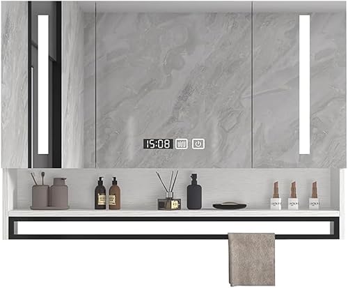 Led-beleuchteter Schminkspiegelschrank, Wandschrank Für Waschtische Mit Holzrahmen, Anti-beschlag-schminkspiegel, Berührungsschalter, 70 * 80 * 13CM Led-beleuchteter Schminkspiegelschrank, Wandschrank Für Waschtische Mit Holzrahmen, Anti-beschlag-schminkspiegel, Berührungsschalter, 70 * 80 * 13CM von Generic