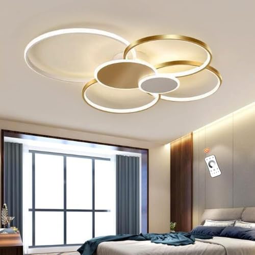 Led-deckenleuchte Moderne Wohnzimmer-deckenleuchte Kreis-deckenleuchte Dimmbar Mit Fernbedienung Acryl-lampenschirm Esszimmer-kronleuchter Schlafzimmer Restaut Bürobeleuchtung, Gold, 100cm Led-deckenleuchte Moderne Wohnzimmer-deckenleuchte Kreis-deckenleuchte Dimmbar Mit Fernbedienung Acryl-lampenschirm Esszimmer-kronleuchter Schlafzimmer Restaut Bürobeleuchtung, Gold, 100cm von Generic