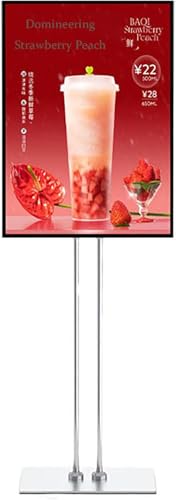 Led-hintergrundbeleuchtung Menütafel Bodenstehender Led-leuchtkasten Werbetafel, Led-posterrahmen, Led Ultradünner Mobiler Bodenstehender Leuchtkasten Postermenü, Black Frame, 60.5 * 85cm von Generic
