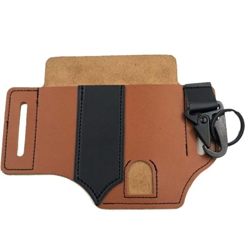 Leder EDC Gürteltasche Multitool Gürtelscheide Organizer Tragbare Taschenlampe Aufbewahrungstasche Für Outdoor Camping von Generic