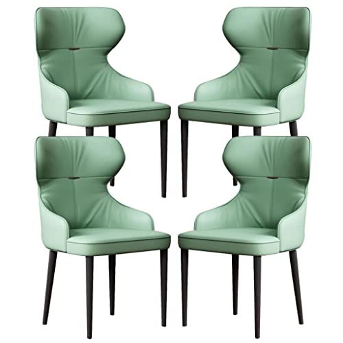 Leder-Seitenstuhl, 4er-Set, Moderne Küchen-/Esszimmerstühle, omischer Sitz, stabile Beine aus Kohlenstoffstahl von Generic