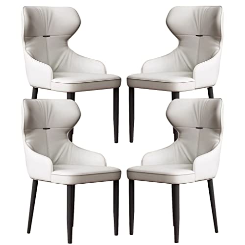 Leder-Seitenstuhl, 4er-Set, Moderne Küchen-/Esszimmerstühle, omischer Sitz, stabile Beine aus Kohlenstoffstahl von Generic