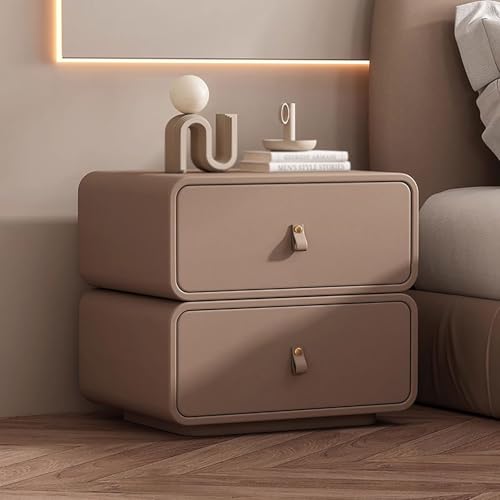 Ledernachttische Große/kleine Holznachttische Geschwungenes, konturiertes Design 10 Farben Geeignet for Schlafzimmer, Wohnzimmer und Büros(B,40cm/15.7in) von Generic