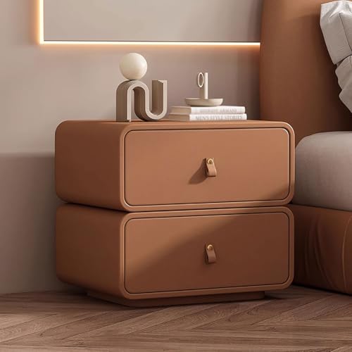 Ledernachttische Große/kleine Holznachttische Geschwungenes, konturiertes Design 10 Farben Geeignet for Schlafzimmer, Wohnzimmer und Büros(E,45cm/17.7in) von Generic
