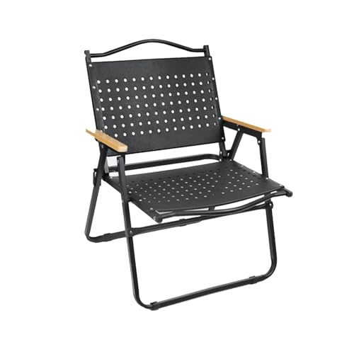 Leichte Klappstuhl Camping mit Rückenlehne, Tragbare Camping Sessel, kein Zusammenbau Erforderlich, zum Angeln, Picknicken, Gartenarbeiten, Veranstaltungen im Freien(Black,Small) von Generic