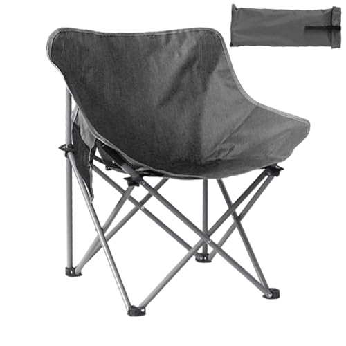 Leichter Campingstuhl Faltbar, Angelstuhl Faltbar für Draußen mit Tragetasche, Abnehmbarer und Waschbarer Sitz für Outdoor-Wandern, Angeln, Reisen(Black) von Generic