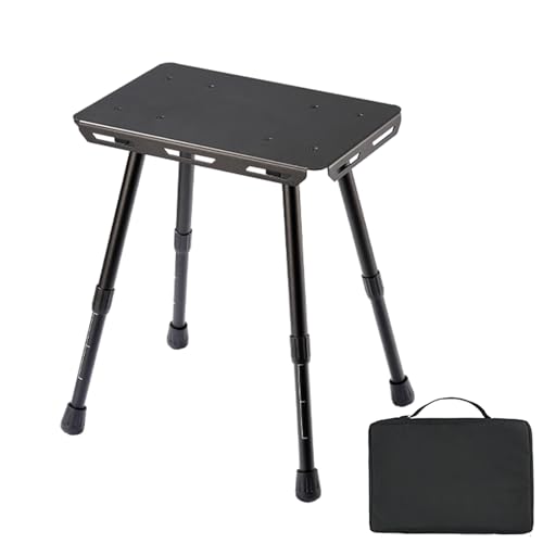 Leichter Campingstuhl Faltbar, Klappstuhl Klein mit Tragetasche, Höhenverstellbar für Outdoor Camping, Angeln, Wandern, Picknick, Strand, Campingsitz(Black) von Generic