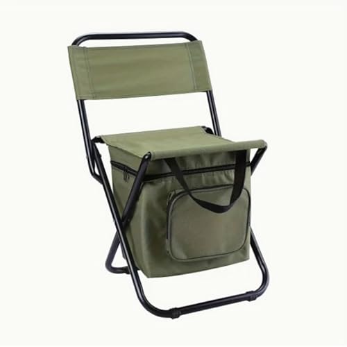 Leichter Faltbarer Stuhl mit kühlerem Fach, Multifunktionshocker zum Angeln, kompaktem Design für Camping und Jagdgebrauch Army Green von Generic
