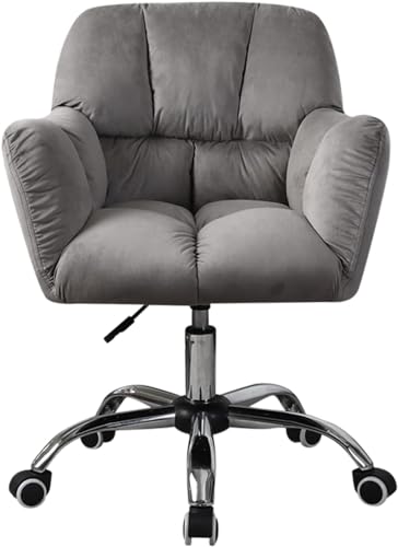 Leichter Luxus Höhenverstellbarer Home Office Stuhl, Moderner Samt Ergonomischer Drehbarer Schreibtischstuhl Mit Mittlerer Rückenlehne Computer Schminkstuhl, Grey, Size Leichter Luxus Höhenverstellbarer Home Office Stuhl, Moderner Samt Ergonomischer Drehbarer Schreibtischstuhl Mit Mittlerer Rückenlehne Computer Schminkstuhl, Grey, Size von Generic