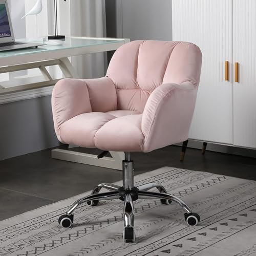 Leichter Luxus Höhenverstellbarer Home Office Stuhl, Moderner Samt Ergonomischer Drehbarer Schreibtischstuhl Mit Mittlerer Rückenlehne Computer Schminkstuhl, Pink, Size Leichter Luxus Höhenverstellbarer Home Office Stuhl, Moderner Samt Ergonomischer Drehbarer Schreibtischstuhl Mit Mittlerer Rückenlehne Computer Schminkstuhl, Pink, Size von Generic