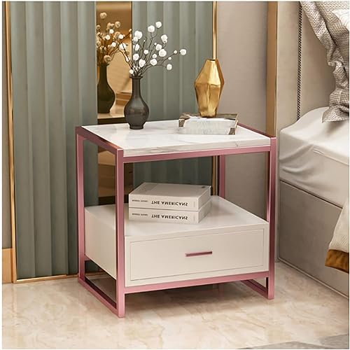 Leichter Luxus-marmor-nachttisch Mit 1 Schubladen Einfachheit Moderner Nachttisch Für Schlafzimmer Schmiedeeiserner Nachttisch Für Wohnzimmerbett, Rose Gold White, 45 * 40 * 50cm Leichter Luxus-marmor-nachttisch Mit 1 Schubladen Einfachheit Moderner Nachttisch Für Schlafzimmer Schmiedeeiserner Nachttisch Für Wohnzimmerbett, Rose Gold White, 45 * 40 * 50cm von Generic