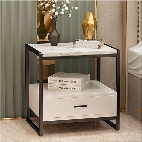 Leichter Luxus-marmor-nachttisch Mit 1 Schubladen Einfachheit Moderner Nachttisch Für Schlafzimmer Schmiedeeiserner Nachttisch Für Wohnzimmerbett, Rose Gold White, 50 * 40 * 50cm Leichter Luxus-marmor-nachttisch Mit 1 Schubladen Einfachheit Moderner Nachttisch Für Schlafzimmer Schmiedeeiserner Nachttisch Für Wohnzimmerbett, Rose Gold White, 50 * 40 * 50cm von Generic