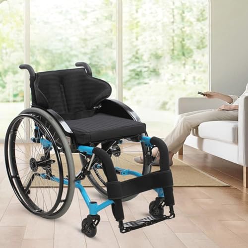 Leichter Manueller Selbstfahrender All-Terrain-Rollstuhl Mit Anti-Heck-kippvorrichtung - Faltbarer Reiserollstuhl Für Sport Und Freizeit, Yellow, Seat Width 36cm von Generic