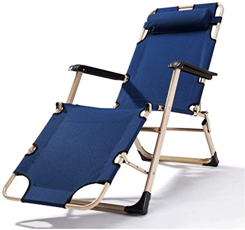 Leichter Stahlrahmen Klappstuhl für Terrasse, Balkon, Park oder Camping, Liege Stuhl Zero Gravity in Blau von Generic