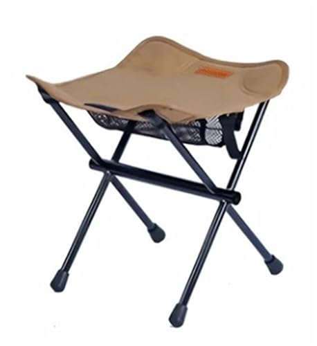 Leichter tragbarer Klapphocker – Mini-Aufbewahrungsstuhl aus Aluminiumlegierung für Camping, Angeln und Picknick (Khaki) von Generic