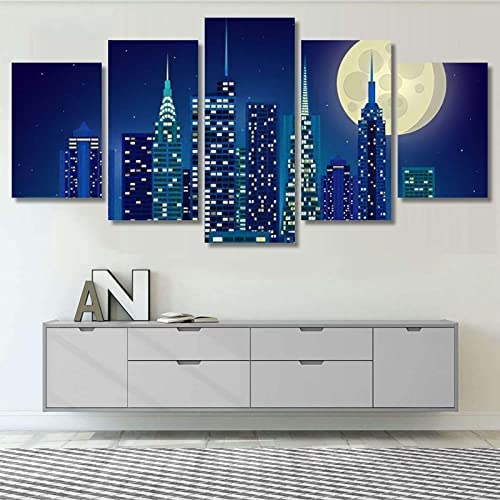 Leinwand Wandkunst Modulare Bilder Wohnkultur 5 Stücke Wolkengebirgsflusslandschaft Gemälde Wohnzimmer Hd Gedruckt Poster Design Wand Bild Mit Rahmen 100 X 50 Cm-4005335776 von Generic