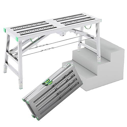 Leiter Mehrzweck-Klappgerüstturm mit höhenverstellbarer 15,7" breiter Arbeitsplattform zur Verbesserung und Wartung A 180×40cm von Generic