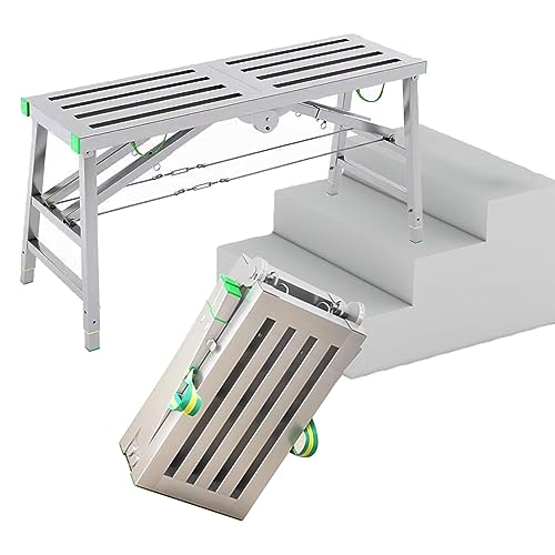 Leiter Mehrzweck-Stahl-Klappgerüst-Turmleiter-Hocker mit höhenverstellbarer tragbarer technischer Arbeitsplattform für Gerüstausrüstung 140×40 cm von Generic