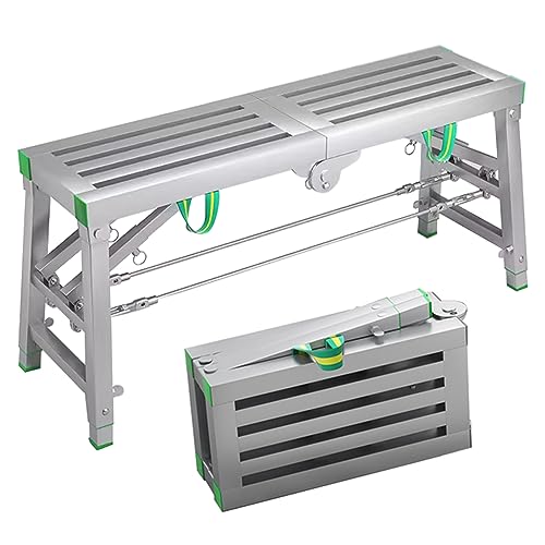 Leiter Multifunktionale Klappgerüst-Arbeitsplattform mit höhenverstellbarer und Kletterpedalen Tragbare und robuste Haushaltsleiter zum Reinigen und Streichen von Decken (180×40cm) von Generic