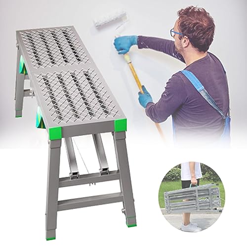 Leiter Tragbares klappbares Stahlgerüst Arbeitsplattform Turm mit 880 lbs Tragfähigkeit zum Waschen Reinigen Dekoration von 200×30 cm Leichtes und Robustes Gerüst für den Heim- und Industrie von Generic