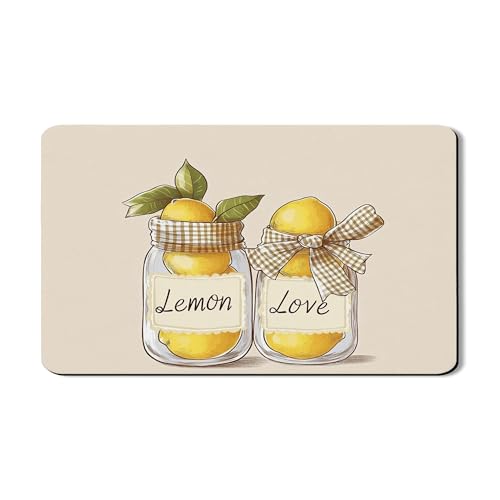 Lemon And Love Abtropfmatten für Küchentheke, Vintage, saugfähig, Gummi, Sommerdekoration, PU-Leder, Abtropfmatte für Küche, Theke, Kaffee, Bar, Schutz, 30,5 x 50,8 cm Lemon And Love Abtropfmatten für Küchentheke, Vintage, saugfähig, Gummi, Sommerdekoration, PU-Leder, Abtropfmatte für Küche, Theke, Kaffee, Bar, Schutz, 30,5 x 50,8 cm von Generic