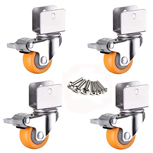 Lenkrollen, 4 Stück, 1,5 Zoll, Lenkrolle mit U-Halterung, 360°-Drehung, 75 kg Tragkraft, strapazierfähiges Nylon, perfekt für Möbelwagen, einfache Installation, hohe Belastbarkeit Lenkrollen, 4 Stück, 1,5 Zoll, Lenkrolle mit U-Halterung, 360°-Drehung, 75 kg Tragkraft, strapazierfähiges Nylon, perfekt für Möbelwagen, einfache Installation, hohe Belastbarkeit von Generic