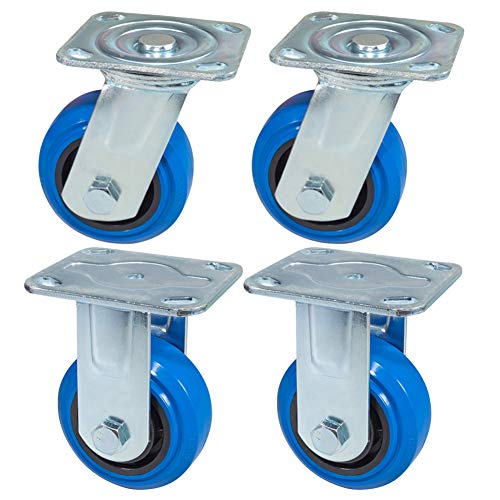 Lenkrollen, Hochleistungs-Industrierollen, 4 Zoll, 100 mm, leise, schwenkbare Gummirollen, 540 kg, für Möbel, universelle Plattenrollen für Werkbänke, Krankenhaus, Fabriktransport, 4 Stück Lenkrollen, Hochleistungs-Industrierollen, 4 Zoll, 100 mm, leise, schwenkbare Gummirollen, 540 kg, für Möbel, universelle Plattenrollen für Werkbänke, Krankenhaus, Fabriktransport, 4 Stück von Generic