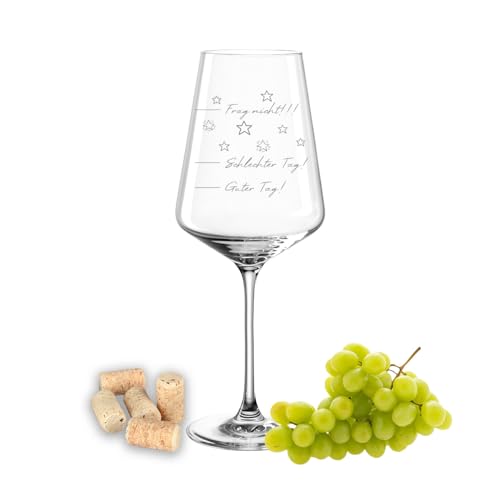 Leonardo Weinglas mit Gravur - Guter Tag Schlechter Tag - Leonardo Puccini 560ml - schöner Spruch - schönes Geschenk - Weißwein - Muttertag - MA-0101062 von Generic
