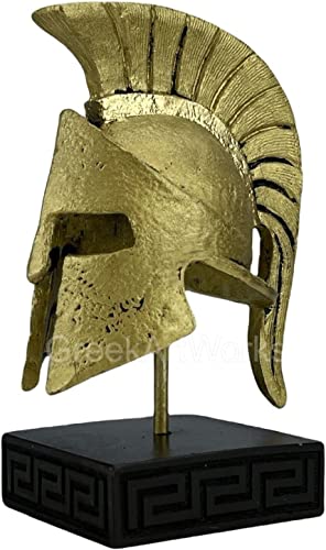 Leonidas Helm King Spartan Hero Alabaster Skulptur mit Bronzeeffekt klein von Generic
