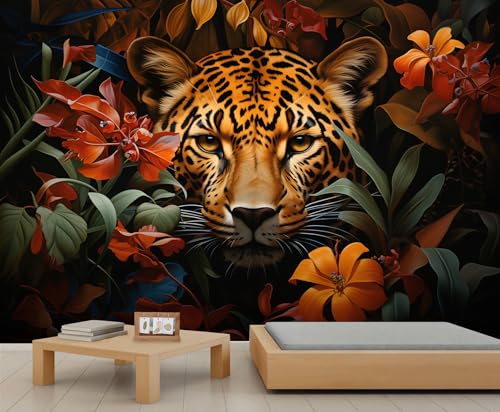 Leoparden Wandbild Farbenfrohe Tropische Tapete Pflanzen Bonital Blumen Zimmertapete Blätter Dschungel Wandpapier für Schlafzimmer Wandbild Poster für Wohnzimmer Schlafzimmer Kinderzimmer Sofa Leoparden Wandbild Farbenfrohe Tropische Tapete Pflanzen Bonital Blumen Zimmertapete Blätter Dschungel Wandpapier für Schlafzimmer Wandbild Poster für Wohnzimmer Schlafzimmer Kinderzimmer Sofa von Generic