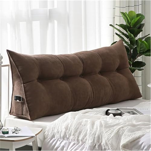 Lesekissen Für Bett Und Couch - Dreieckiges Sofakissen Mit Rückenlehne Kopfteil, Buchkissen, Brown, 200 * 50 * 20cm Lesekissen Für Bett Und Couch - Dreieckiges Sofakissen Mit Rückenlehne Kopfteil, Buchkissen, Brown, 200 * 50 * 20cm von Generic