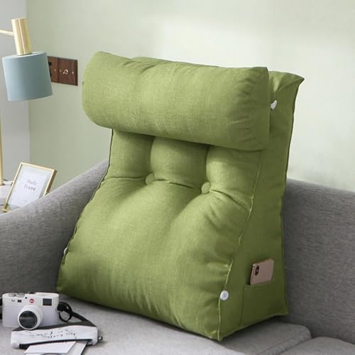 Lesekissen Und Abnehmbare Nackenrolle, Verstellbares Bettkeilkissen, Rückenstütze, Mit Zerkleinertem Memory-Schaum, Ideal Als Rückenlehne Für Bücher Oder Spiele, Olive Green, 45×55×30cm with headrest Lesekissen Und Abnehmbare Nackenrolle, Verstellbares Bettkeilkissen, Rückenstütze, Mit Zerkleinertem Memory-Schaum, Ideal Als Rückenlehne Für Bücher Oder Spiele, Olive Green, 45×55×30cm with headrest von Generic