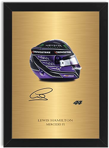 Lewis Hamilton 2022 Helm-Foto, signiert, A4, gerahmt #2 von Generic