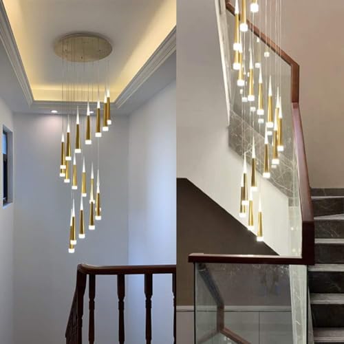 Licht-kronleuchter Ceil Light Adjustable Csmall Nordic Modern Hängeleuchte Für Küche Zimmer Zimmer Led-leuchte Mit Acrylschirm, Golden, 36 Lights von Generic
