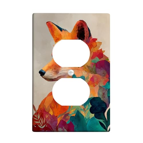 Lichtschalter-Abdeckplatte/Steckdosenabdeckungen mit buntem Fuchs, Herbstlaub-Design für Heimdekoration, thermoplastische Wandplatten, Standardgröße, Einzel-Duplex-Steckdose Lichtschalter-Abdeckplatte/Steckdosenabdeckungen mit buntem Fuchs, Herbstlaub-Design für Heimdekoration, thermoplastische Wandplatten, Standardgröße, Einzel-Duplex-Steckdose von Generic