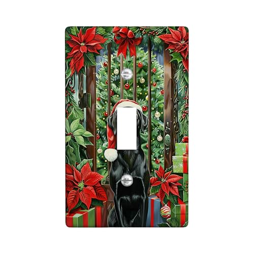 Lichtschalter-Abdeckplatte Weihnachtsstern, festliche rote Blumen mit Feiertags-Akzenten, Thermoplastische Wandplatte, Standardgröße, Einzel-Kippschalter Lichtschalter-Abdeckplatte Weihnachtsstern, festliche rote Blumen mit Feiertags-Akzenten, Thermoplastische Wandplatte, Standardgröße, Einzel-Kippschalter von Generic