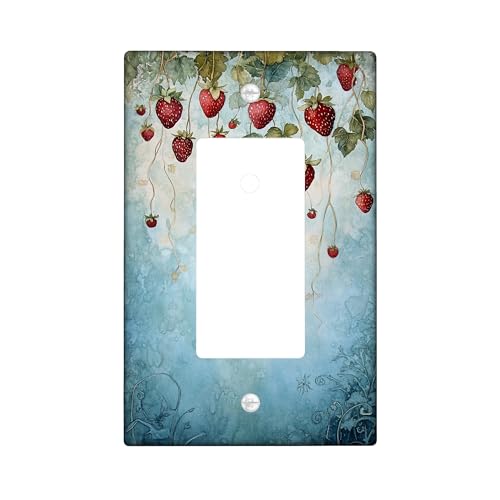 Lichtschalter-Abdeckplatten/Steckdosenabdeckungen, Erdbeere, blaue Gartenbeeren für Wanddekoration, Thermoplastische Wandplatten, Standardgröße, Einzelwippe Lichtschalter-Abdeckplatten/Steckdosenabdeckungen, Erdbeere, blaue Gartenbeeren für Wanddekoration, Thermoplastische Wandplatten, Standardgröße, Einzelwippe von Generic