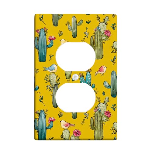 Lichtschalter-Abdeckplatten/Steckdosenabdeckungen, Kaktus-Lichtschalter-Abdeckung, gelbe Wüstenflora für Wanddekoration, thermoplastische Wandplatten, Standardgröße, Einzel-Duplex-Steckdose Lichtschalter-Abdeckplatten/Steckdosenabdeckungen, Kaktus-Lichtschalter-Abdeckung, gelbe Wüstenflora für Wanddekoration, thermoplastische Wandplatten, Standardgröße, Einzel-Duplex-Steckdose von Generic