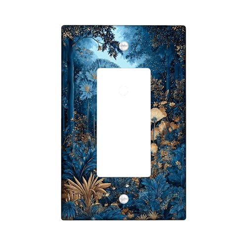 Lichtschalter-Abdeckplatten/Steckdosenabdeckungen, elegante goldene Akzente für Heimdekoration, thermoplastische Wandplatten, Standardgröße, einzelne Wippe, Marineblau Lichtschalter-Abdeckplatten/Steckdosenabdeckungen, elegante goldene Akzente für Heimdekoration, thermoplastische Wandplatten, Standardgröße, einzelne Wippe, Marineblau von Generic