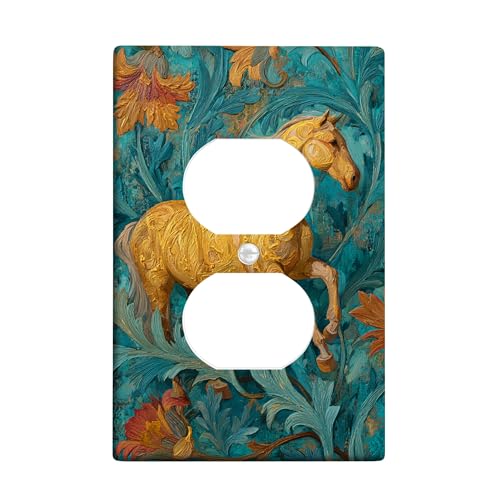 Lichtschalter-Abdeckplatten / Steckdosenabdeckungen, Motiv: Herbstpferd, goldenes Pferd, Heimdekoration, thermoplastische Wandplatten, Standardgröße, Einzel-Duplex-Steckdose Lichtschalter-Abdeckplatten / Steckdosenabdeckungen, Motiv: Herbstpferd, goldenes Pferd, Heimdekoration, thermoplastische Wandplatten, Standardgröße, Einzel-Duplex-Steckdose von Generic
