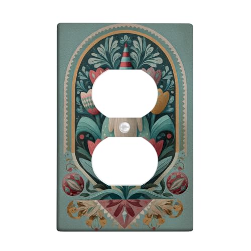 Lichtschalter-Abdeckplatten für Frühlingsblumen, blaugrüne Tulpen mit dekorativen Elementen, Thermoplastische Wandplatten, Standardgröße, Einzel-Duplex-Steckdose Lichtschalter-Abdeckplatten für Frühlingsblumen, blaugrüne Tulpen mit dekorativen Elementen, Thermoplastische Wandplatten, Standardgröße, Einzel-Duplex-Steckdose von Generic